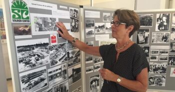 Fotocollage om Solrød Center i anledning af 40 års jubilæum.