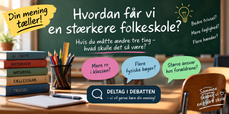 Debatindlæg: Hvis du måtte ændre tre ting ved folkeskolen – hvad skulle det så være?